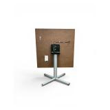 Square Folding Tabe With Wood-Grain Laminate Top  Dimensions: 36" x 36" x 29’