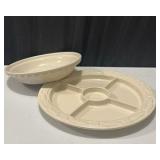 Longaberger 2 Piece Serving Dish Set