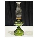 Vintage Green Glass Oil Lamp