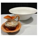 Large White Bowl and Small Pitcher and Bowl Set