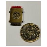 Vintage Shoe Brush & Brass (?) Medallion