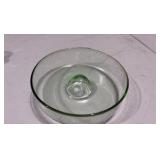 Hand Blown Vintage Green Glass and Candle Holders