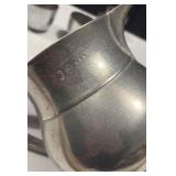 Pewter Pitcher with 6 Pewter Cups