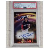 Royce Lewis 2025 Topps Finest Creators Auto Gold Refractor Numbered 37/50 and PSA NM-MT 8 - Minnesota Twins Baseball Card