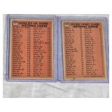 Lot of 2 Baseball Cards Featuring Sandy Koufax, Don Drysdale, Tony Cloninger, Juan Marichal, and Vern Law - 1965 Topps Baseball League Leaders Cards.
