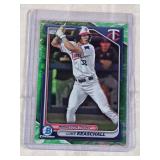Luke Keaschall Rookie 2024 Bowman Chrome Green Refractor #BCP-122 - Minnesota Twins Baseball Card