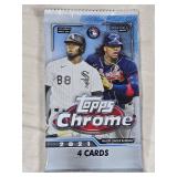 Unopened Pack of 2021 Topps Chrome Baseball Cards