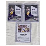 Lot of 3 Joe Burrow Football Rookie Cards including Panini Chronicles and LSU Tigers Rookie Cards