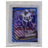 Aaron Jones 2025 Panini Prizm Blue Wave Refractor #7 and Numbered 191/230 - Minnesota Vikings Football Card