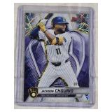 Jackson Chourio 2025 Bowmanâs Best Laser SP #10 and Numbered 79/350 - Milwaukee Brewers Baseball Card