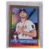Matt Wallner 2025 Topps Heritage Gold Refractor SP #21/50 - Minnesota Twins Baseball Card