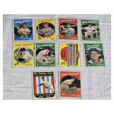 Lot of 9 Vintage 1959 Baseball Cards including Paul Foytack, Dick Stigman, and Daryl Spencer