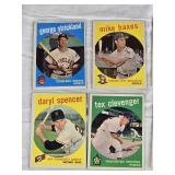 Lot of 9 Vintage 1959 Baseball Cards including Paul Foytack, Dick Stigman, and Daryl Spencer