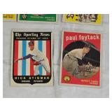 Lot of 9 Vintage 1959 Baseball Cards including Paul Foytack, Dick Stigman, and Daryl Spencer