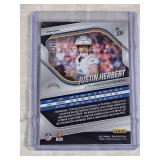 Justin Herbert 2025 Panini Prizm Purple Cracked Ice #215 and Numbered 214/225 - Los Angeles Chargers Football Card