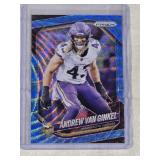 Andrew Van Ginkel 2025 Panini Prizm Blue Wave Refractor #63 and Numbered 31/230 - Minnesota Vikings Football Card