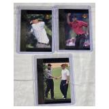 Lot of 3 Tiger Woods Rookie Golf Cards including Upper Deck Tiger