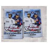 Lot of 2 Unopened Packs of Topps Chrome 2021 Baseball