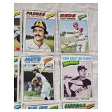Lot of 15 Vintage Baseball Cards Featuring Hall of Famers and Stars Like Bert Blyleven, Rod Carew, Rollie Fingers, and Others - Vintage 1977 Topps Baseball Cards.