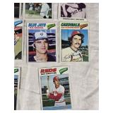 Lot of 15 Vintage Baseball Cards Featuring Hall of Famers and Stars Like Bert Blyleven, Rod Carew, Rollie Fingers, and Others - Vintage 1977 Topps Baseball Cards.