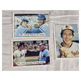 Lot of 3 Vintage SSPC Baseball Cards Featuring Brooks Robinson, George Brett, Al Cowens, Jerry Koosman, and Duke Snider.