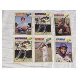 Lot of 6 Vintage 1977 Topps CLOTH Baseball Cards Featuring Robin Yount, Joe Morgan, and Steve Carlton