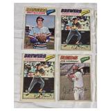 Lot of 6 Vintage 1977 Topps CLOTH Baseball Cards Featuring Robin Yount, Joe Morgan, and Steve Carlton