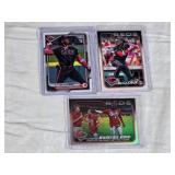Lot of 3 Elly De La Cruz Baseball Cards featuring Rookie Cards and a Silver Foil SP