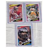 Lot of 3 Vintage 1984 Topps Football Cards Featuring Terry Bradshaw, Joe Montana, and Walter Payton
