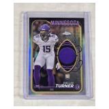 Dallas Turner Rookie 2024 Topps Chrome Refractor Relic #CRR-DT - Minnesota Football Card