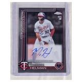 Michael Helman Rookie 2025 Topps Chrome On Card Auto #RA-MH - Minnesota Twins Baseball Card