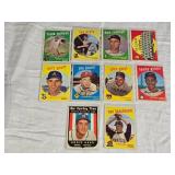 Lot of 10 Vintage 1959 Baseball Cards Featuring Frank Sullivan, Leo Kiely, and Others