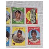 Lot of 10 Vintage 1959 Baseball Cards Featuring Frank Sullivan, Leo Kiely, and Others