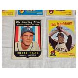 Lot of 10 Vintage 1959 Baseball Cards Featuring Frank Sullivan, Leo Kiely, and Others