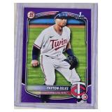 Payton Eeles Rookie 2025 1st Bowman Purple Numbered155/250 - Minnesota Twins Baseball Card