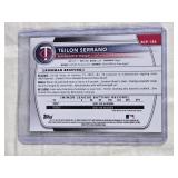 Teilon Serrano 2025 1st Bowman Chrome Green Refractor #BCP-188 and Numbered 33/99 - Minnesota Twins Baseball Card