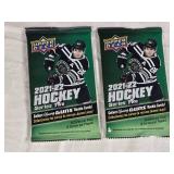 Lot of 2 Unopened Packs of 2021-22 Upper Deck Series Two Hockey Cards