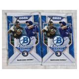 Lot of 2 Unopened Packs of 2021 Bowman Chrome Baseball