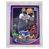 Naz Reid 2025 Bowman Chrome Purple Refractor #BCV-104 and Numbered 5/199 - Minnesota Timberwolves Basketball Card
