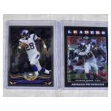 Lot of 2 Adrian Peterson Football Cards including Black Xfractor and Chrome All Pro  Stamp