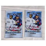 Lot of 2 Unopened Packs of 2021 Topps Chrome Baseball