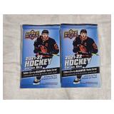 Lot of 2 Unopened Packs of 2021-22 Upper Deck Hockey Card Packs Featuring Young Guns Rookie Cards