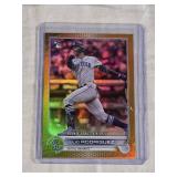Julio Rodriguez RARE Gold Foil Rookie 2022 Topps Update Series Parallel - Seattle Mariners Baseball Card