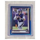 J.J. McCarthy 2025 Panini Donruss Optic Prizm #46 and Numbered 186/399 - Minnesota Vikings Football Card