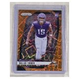 Dallas Turner Rookie 2024 Panini Prizm Orange Laser Parallel #324 - Minnesota Vikings Football Card