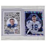 Lot of 2 Peyton Manning Premium Inserts including Panini Illusions King of Cards and Donruss Legend Series - Indianapolis Colts Football Cards