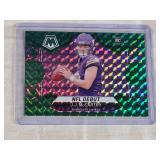 J.J. McCarthy Rookie 2024 Panini Mosaic Prizm Green Mosaic #275 - Minnesota Vikings Football Card
