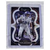 Justin Jefferson 2023 Panini Select Prizm Wave Refractor #364 and Numbered 69/199 - Minnesota Vikings Football Card