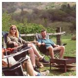 SUNNYFEEL Oversized Rocking Camping Chair, Fully Padded Patio Chair with Side Pocket, High Back Portable Lawn Recliner with Headrest, Outdoor Camp Rocker Chairs for Adults Heavy Duty 500 LBS Carry Bag