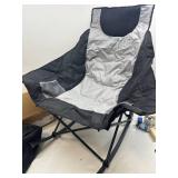 SUNNYFEEL Oversized Rocking Camping Chair, Fully Padded Patio Chair with Side Pocket, High Back Portable Lawn Recliner with Headrest, Outdoor Camp Rocker Chairs for Adults Heavy Duty 500 LBS Carry Bag